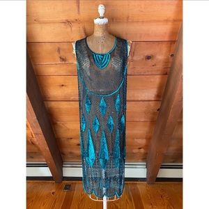 1920s style beaded deco flapper dress